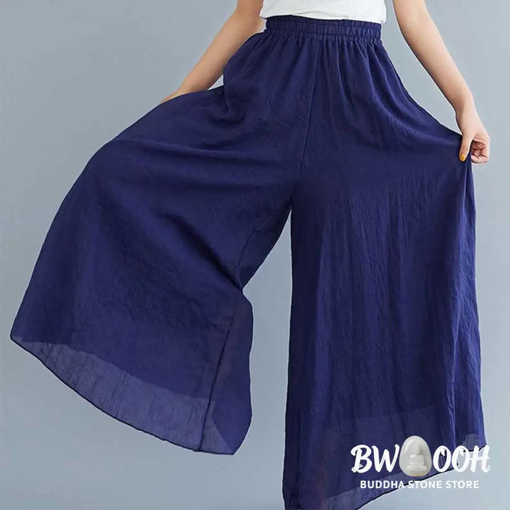 BWOOOH printed wide-leg yoga pants - Women Casual Loose Cotton Linen Wide Leg