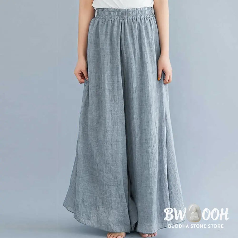 BWOOOH printed wide-leg yoga pants - Women Casual Loose Cotton Linen Wide Leg