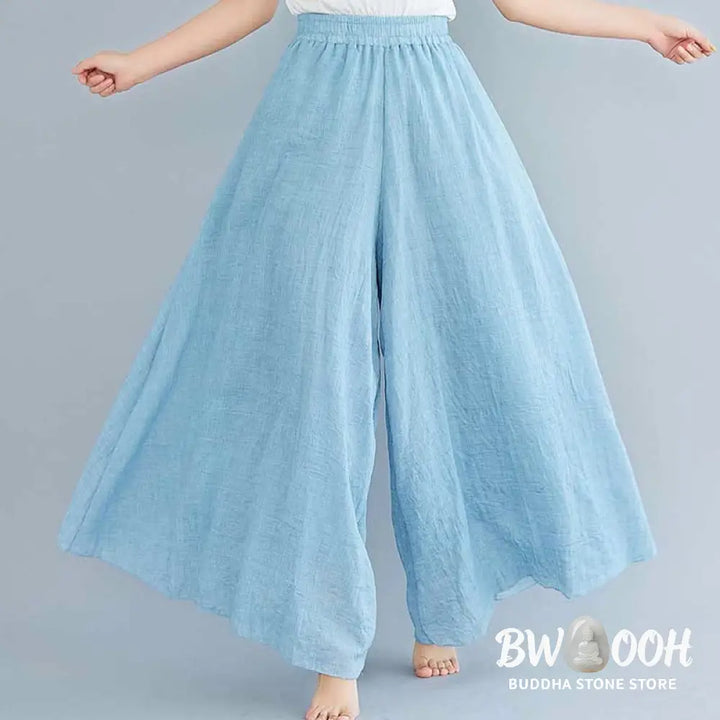 BWOOOH printed wide-leg yoga pants - Women Casual Loose Cotton Linen Wide Leg