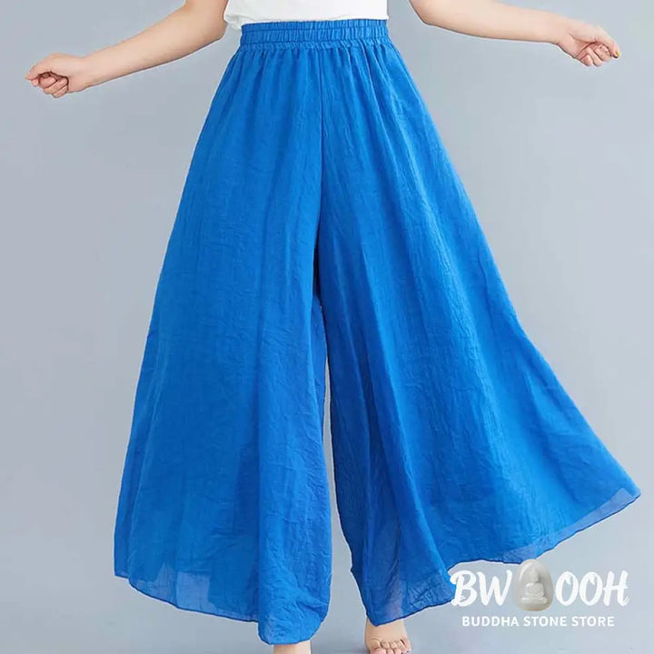 BWOOOH printed wide-leg yoga pants - Women Casual Loose Cotton Linen Wide Leg