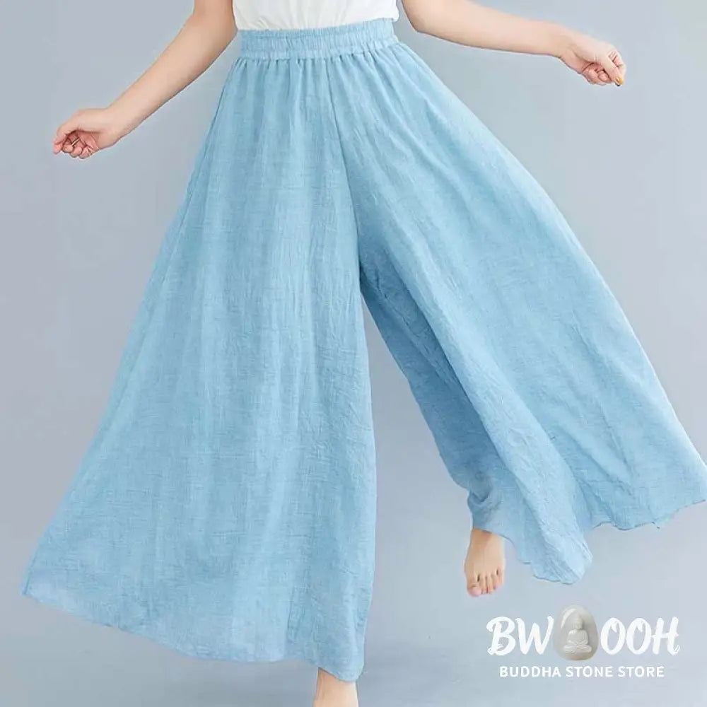 BWOOOH printed wide-leg yoga pants - Women Casual Loose Cotton Linen Wide Leg