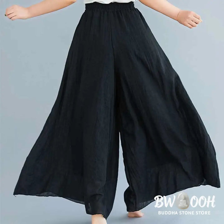 BWOOOH printed wide-leg yoga pants - Women Casual Loose Cotton Linen Wide Leg