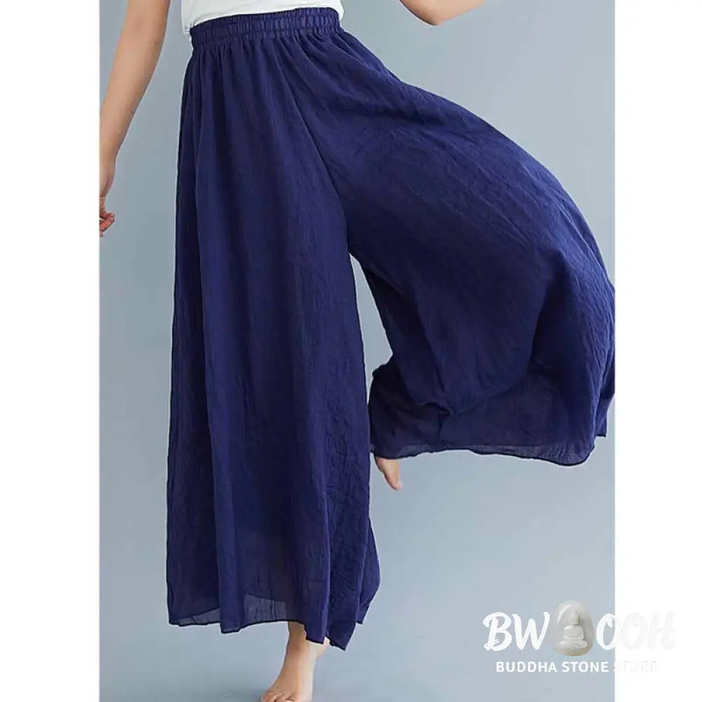 BWOOOH printed wide-leg yoga pants - Women Casual Loose Cotton Linen Wide Leg