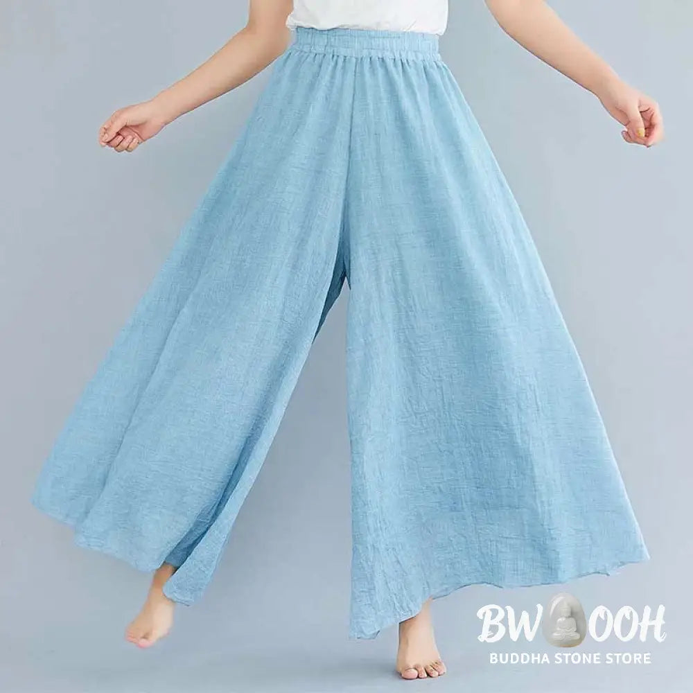 BWOOOH printed wide-leg yoga pants - Women Casual Loose Cotton Linen Wide Leg