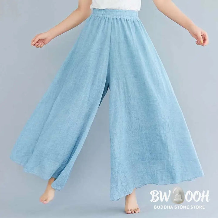 BWOOOH printed wide-leg yoga pants - Women Casual Loose Cotton Linen Wide Leg