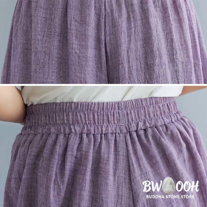 BWOOOH printed wide-leg yoga pants - Women Casual Loose Cotton Linen Wide Leg
