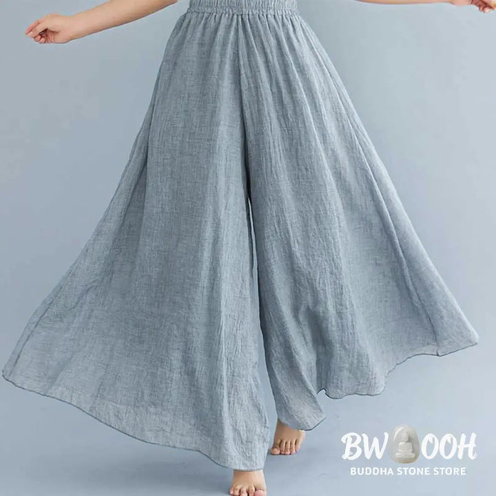 BWOOOH printed wide-leg yoga pants - Women Casual Loose Cotton Linen Wide Leg