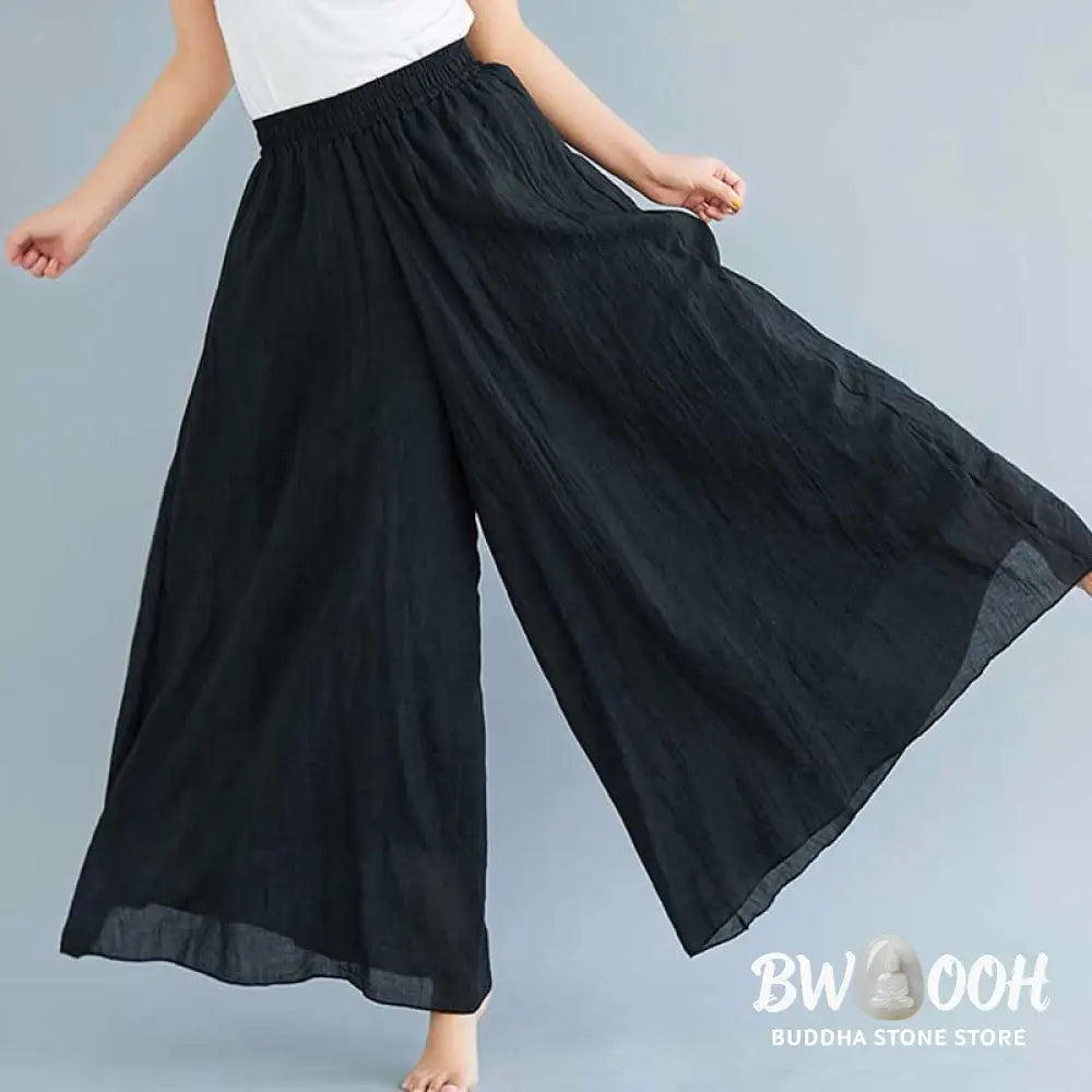 BWOOOH printed wide-leg yoga pants - Women Casual Loose Cotton Linen Wide Leg