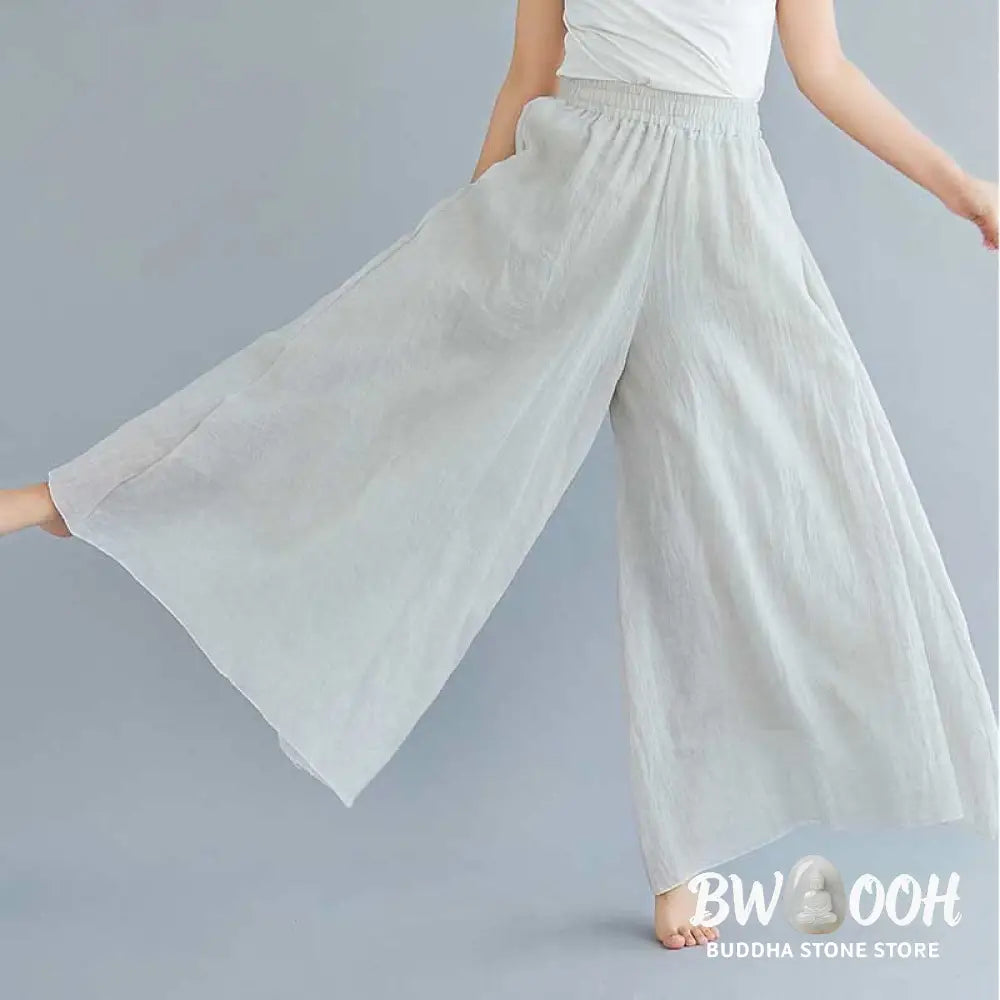 BWOOOH printed wide-leg yoga pants - Women Casual Loose Cotton Linen Wide Leg
