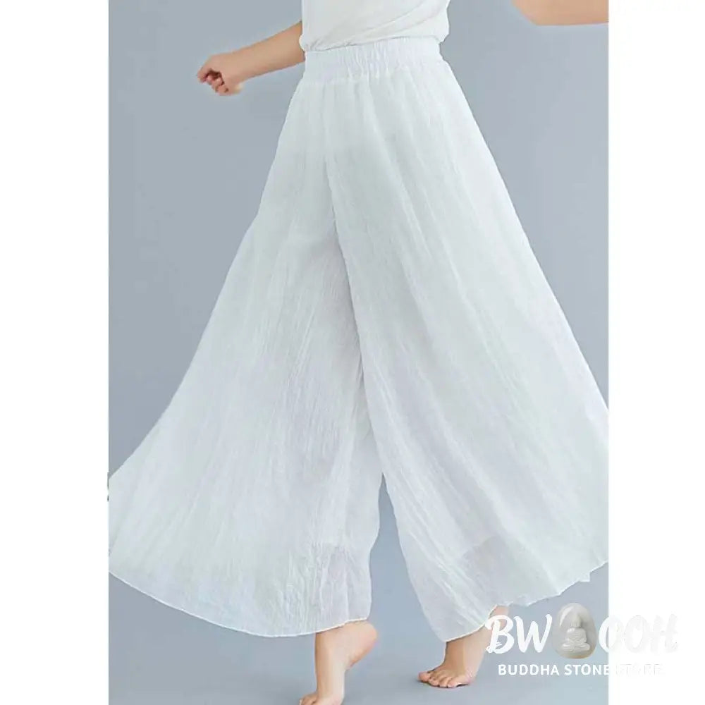 BWOOOH printed wide-leg yoga pants - Women Casual Loose Cotton Linen Wide Leg