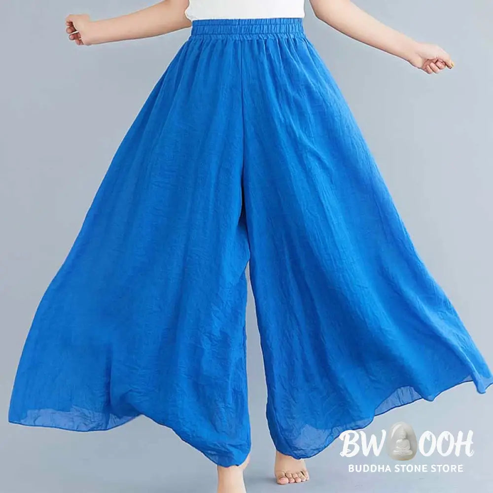 BWOOOH printed wide-leg yoga pants - Women Casual Loose Cotton Linen Wide Leg