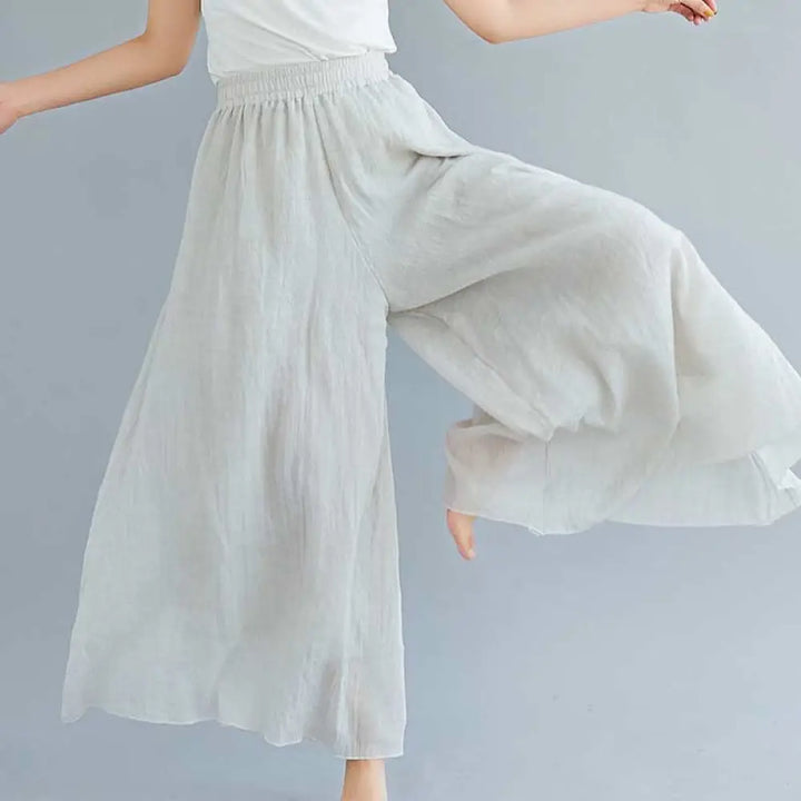 BWOOOH printed wide-leg yoga pants - Women Casual Loose Cotton Linen Wide Leg