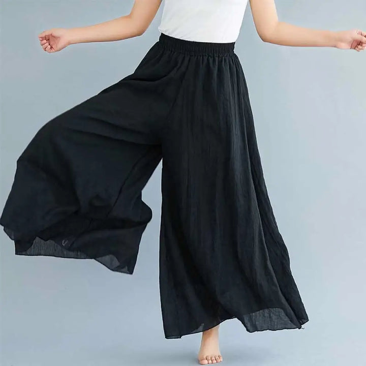BWOOOH printed wide-leg yoga pants - Women Casual Loose Cotton Linen Wide Leg