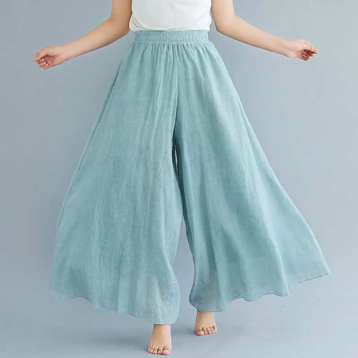 BWOOOH printed wide-leg yoga pants - Women Casual Loose Cotton Linen Wide Leg