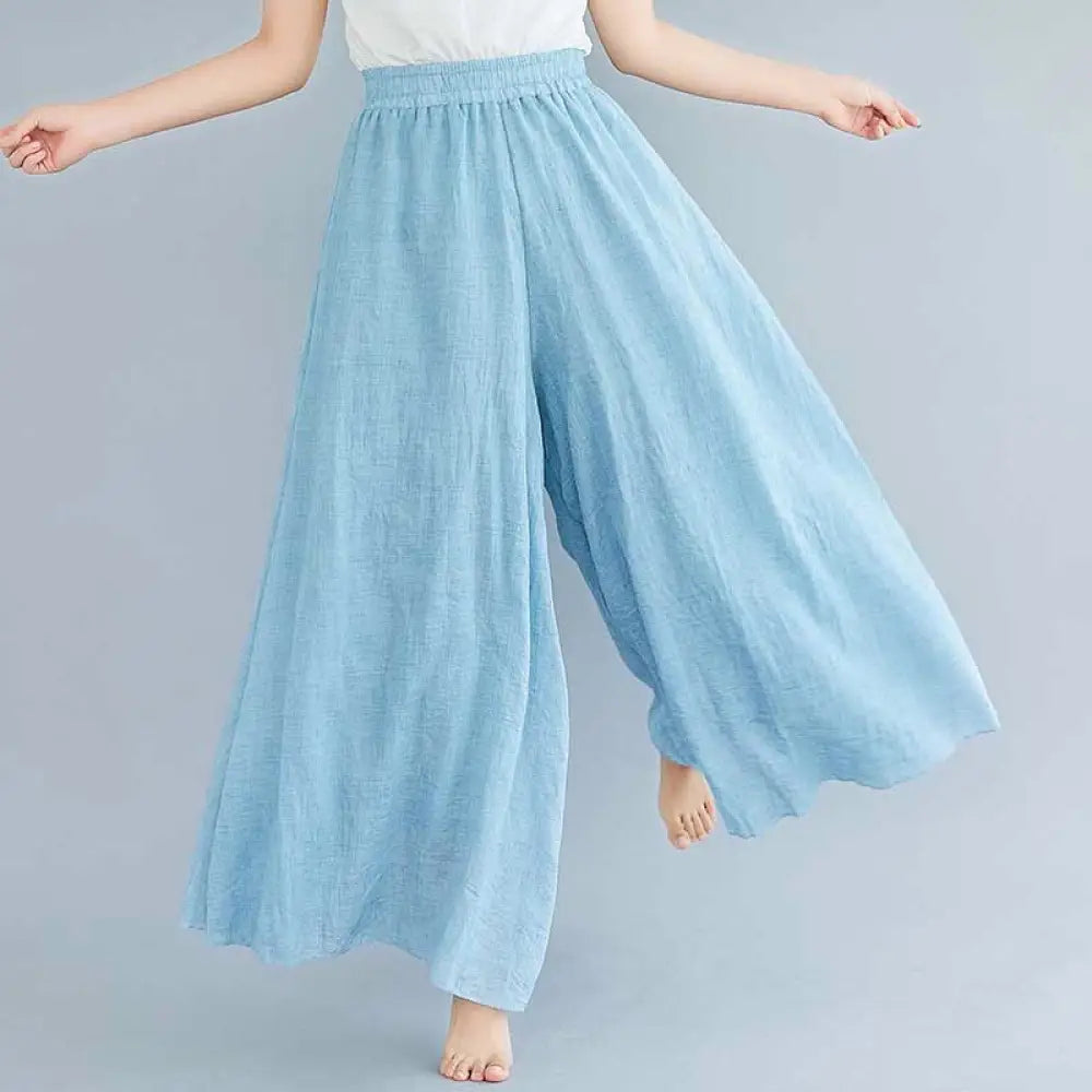 BWOOOH printed wide-leg yoga pants - Women Casual Loose Cotton Linen Wide Leg