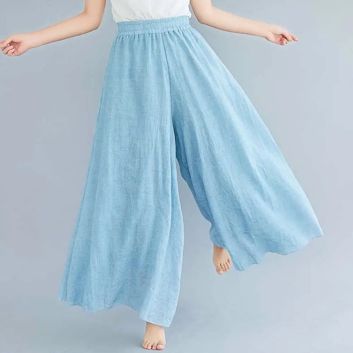 BWOOOH printed wide-leg yoga pants - Women Casual Loose Cotton Linen Wide Leg