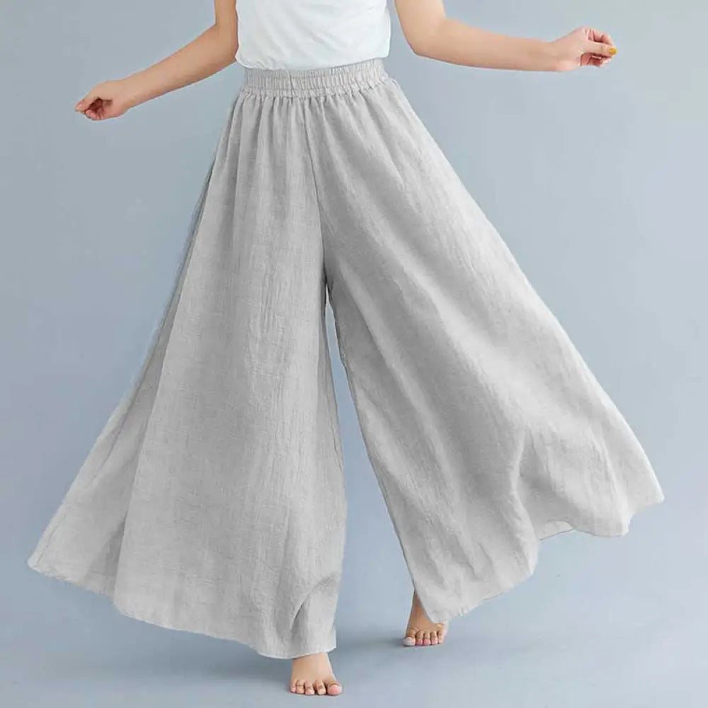 BWOOOH printed wide-leg yoga pants - Women Casual Loose Cotton Linen Wide Leg