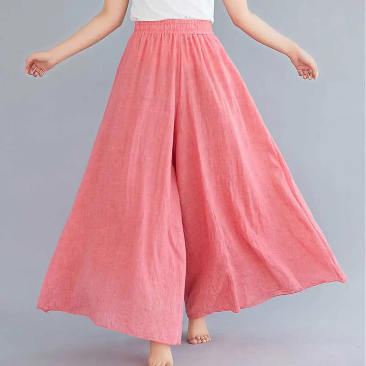 BWOOOH printed wide-leg yoga pants - Women Casual Loose Cotton Linen Wide Leg
