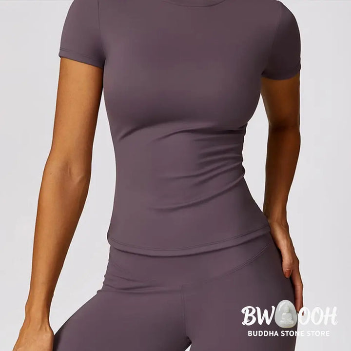 BWOOOH printed yoga leggings - Women Short Sleeve T-Shirt Top High Wais