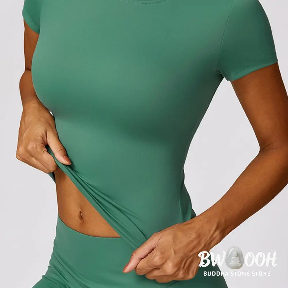 BWOOOH printed yoga leggings - Women Short Sleeve T-Shirt Top High Wais
