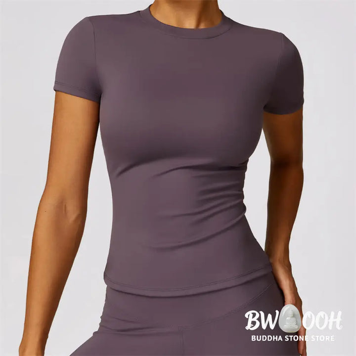 BWOOOH printed yoga leggings - Women Short Sleeve T-Shirt Top High Wais