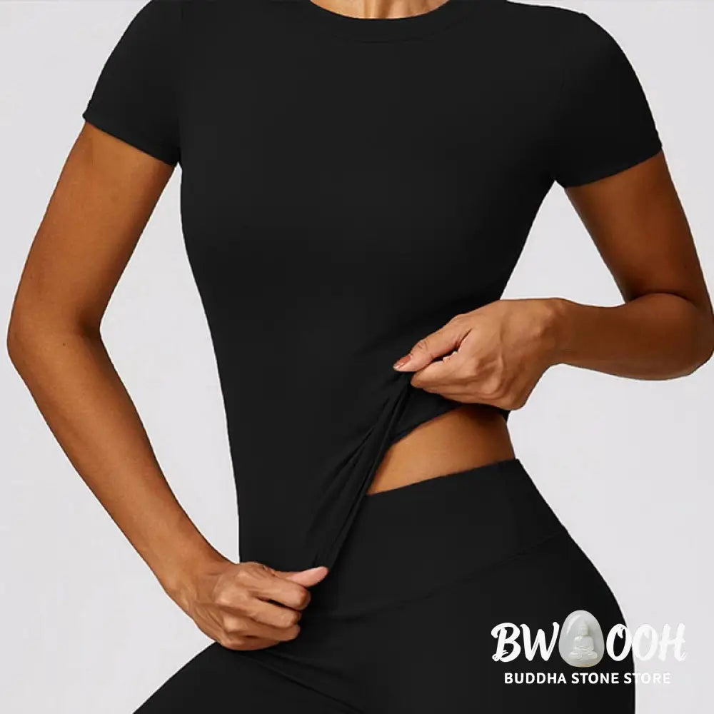 BWOOOH printed yoga leggings - Women Short Sleeve T-Shirt Top High Wais