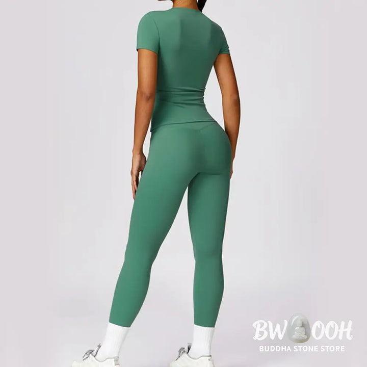 BWOOOH printed yoga leggings - Women Short Sleeve T-Shirt Top High Wais