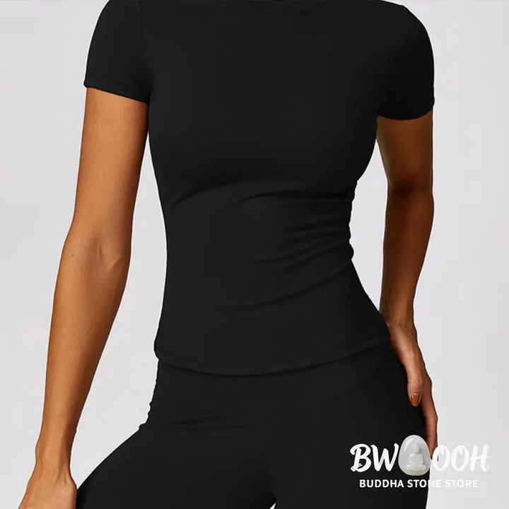 BWOOOH printed yoga leggings - Women Short Sleeve T-Shirt Top High Wais