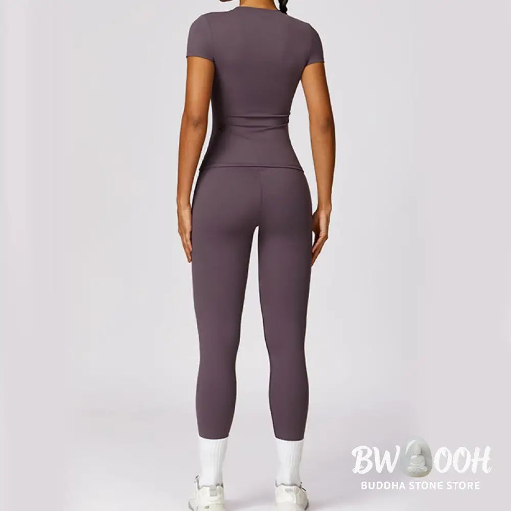 BWOOOH printed yoga leggings - Women Short Sleeve T-Shirt Top High Wais