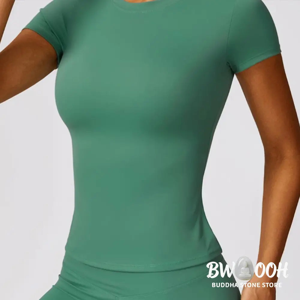 BWOOOH printed yoga leggings - Women Short Sleeve T-Shirt Top High Wais