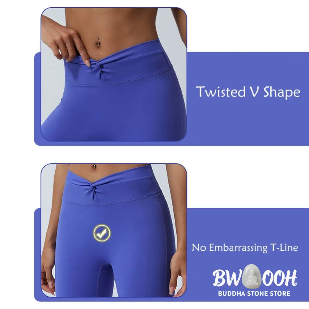 BWOOOH lotus print yoga leggings - Women Workout Long Sleeve Crisscross Bac