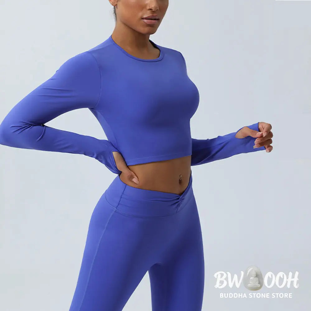 BWOOOH lotus print yoga leggings - Women Workout Long Sleeve Crisscross Bac