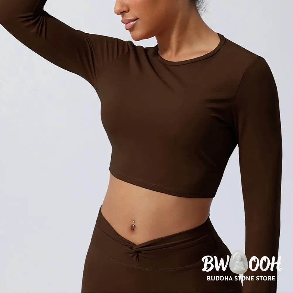 BWOOOH lotus print yoga leggings - Women Workout Long Sleeve Crisscross Bac