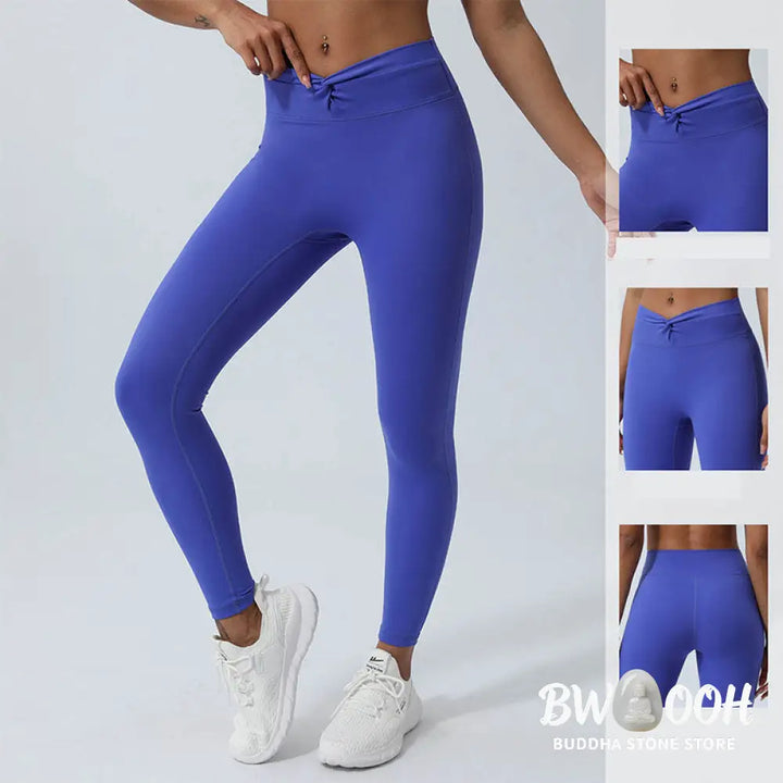 BWOOOH lotus print yoga leggings - Women Workout Long Sleeve Crisscross Bac