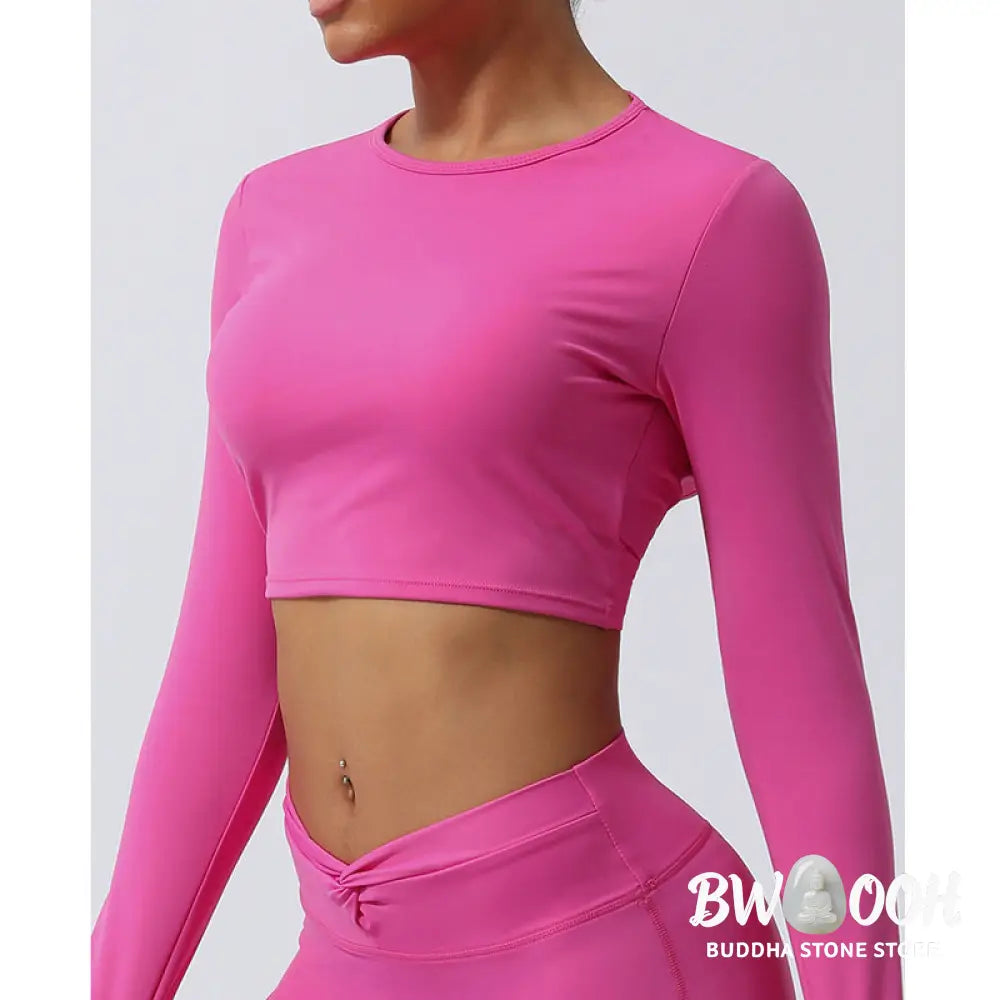 BWOOOH lotus print yoga leggings - Women Workout Long Sleeve Crisscross Bac