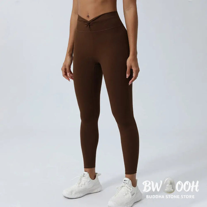 BWOOOH lotus print yoga leggings - Women Workout Long Sleeve Crisscross Bac
