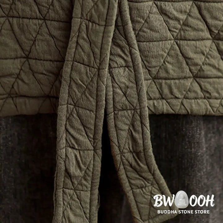 Buddha Stones Women’s Buttons Long Sleeve Thickened Cotton Jacket With Pockets - Women’s Jacket