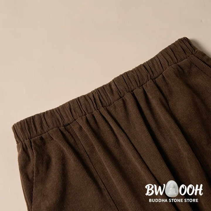Buddha Stones Women’s Commute Pure Color Corduroy Pants With Pockets - Women’s Pants