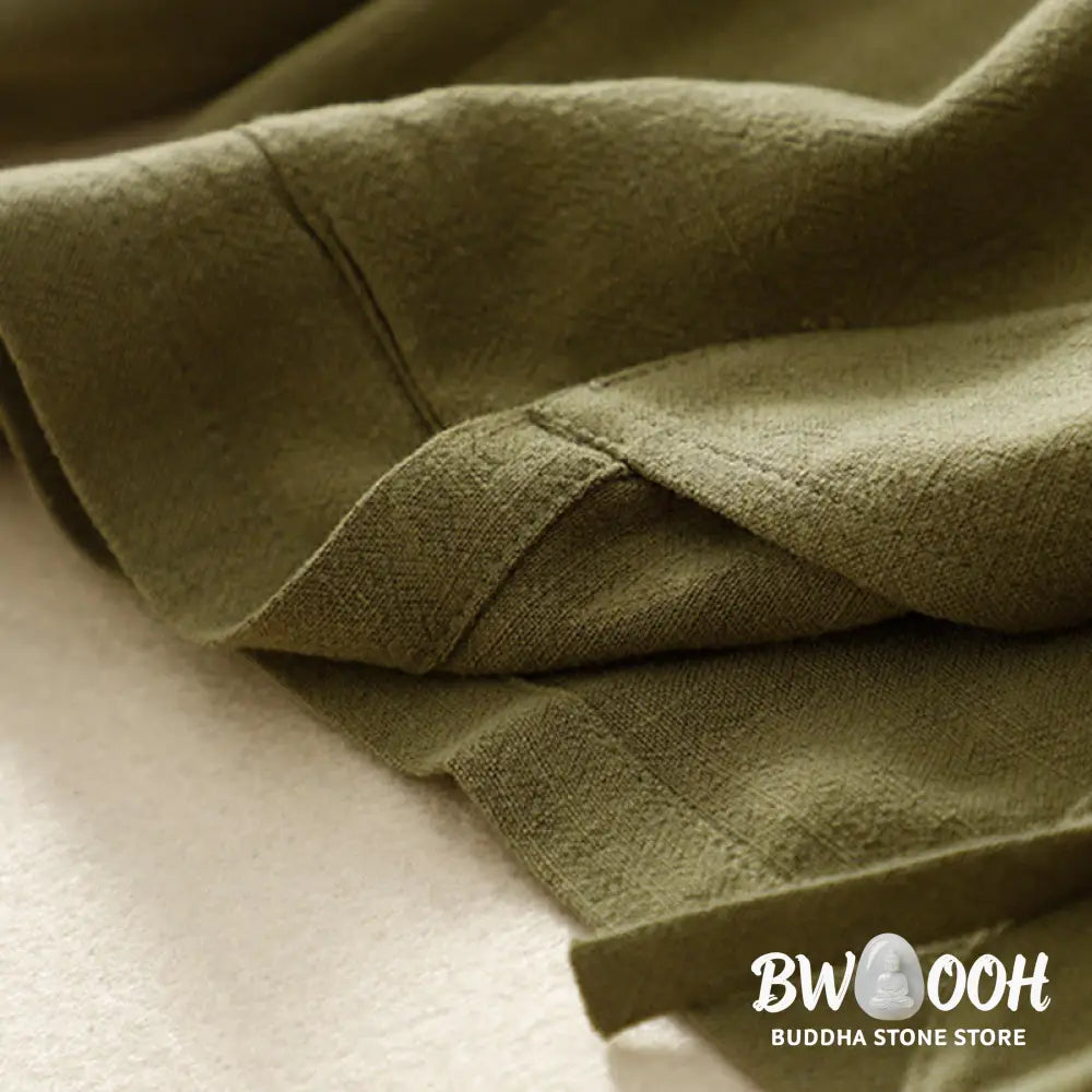 Buddha Stones Women’s Cotton Linen Frog-Button Long Sleeve Jacket With Pockets - Women’s Jacket