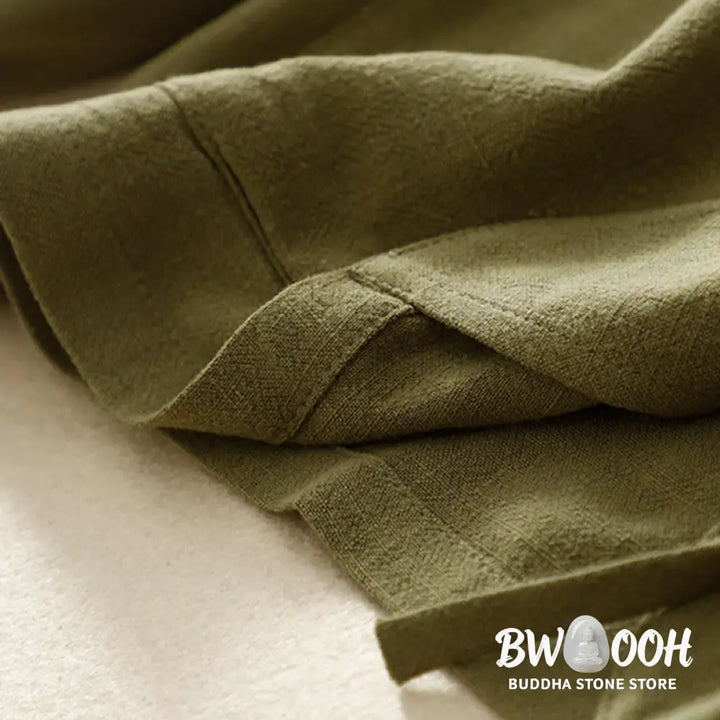 Buddha Stones Women’s Cotton Linen Frog-Button Long Sleeve Jacket With Pockets - Women’s Jacket