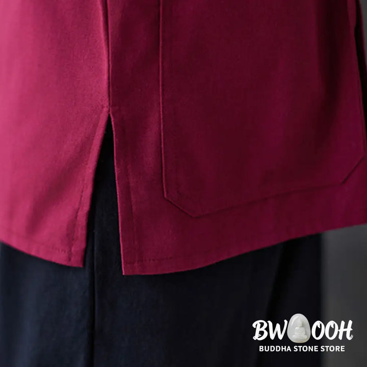 Buddha Stones Women’s Frog-Button Long Sleeve Shirt Pants Meditation Cotton Linen Clothing - Women’s Meditation Cloth
