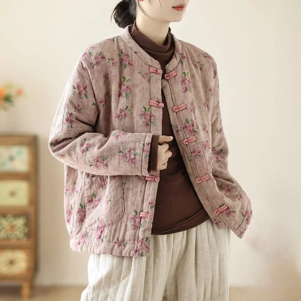 BWOOOH Women's Long Sleeve Thermal Cotton Printed Florwer