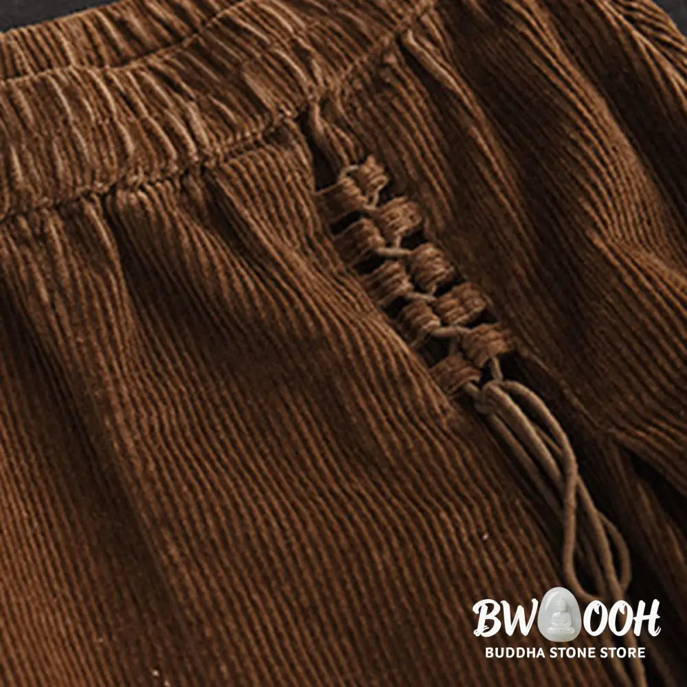 Buddha Stones Women’s Plain Corduroy 7-8 Length Skirt With Pockets - Skirt