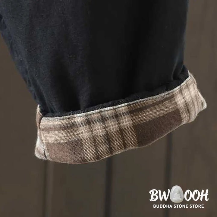 Buddha Stones Women’s Winter Drawstring Fleece-Lined Thermal Harem Pants With Pockets - Women’s Harem Pants