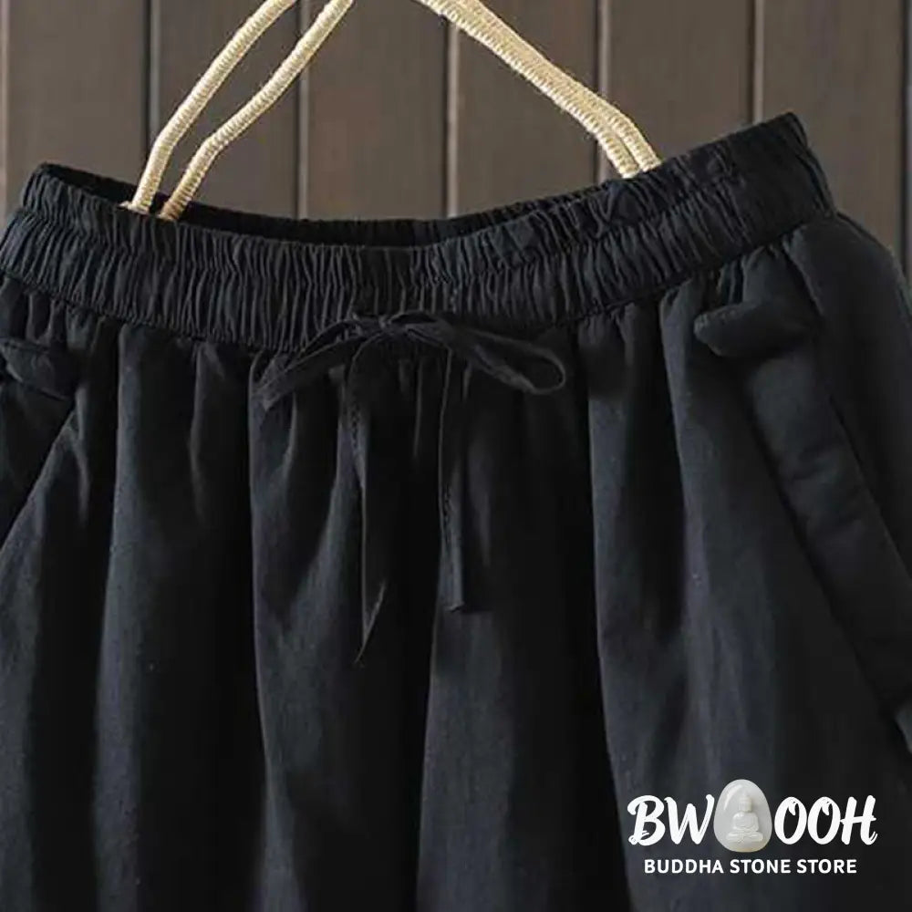 Buddha Stones Women’s Winter Drawstring Fleece-Lined Thermal Harem Pants With Pockets - Women’s Harem Pants