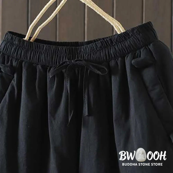 Buddha Stones Women’s Winter Drawstring Fleece-Lined Thermal Harem Pants With Pockets - Women’s Harem Pants