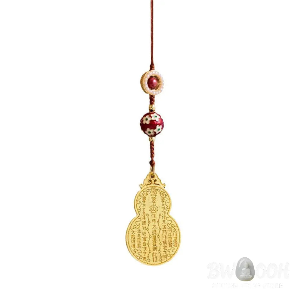 Buddha Stones Wu Lou Gourd Fu Character Tai Sui Amulet Fortune Phone Hanging Decoration Key Chain - Hanging Decoration