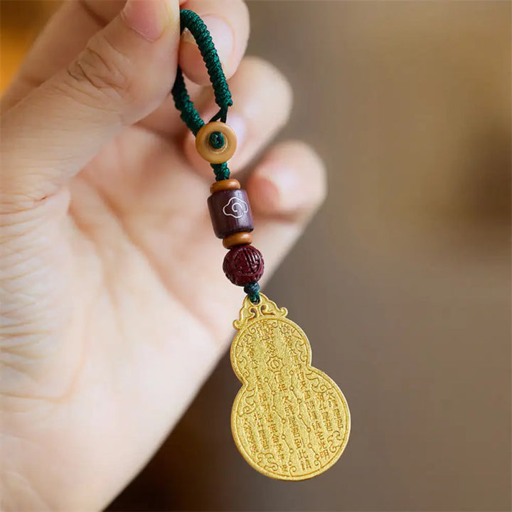 Buddha Stones Wu Lou Gourd Fu Character Tai Sui Amulet Fortune Phone Hanging Decoration Key Chain - Gourd Fu Character