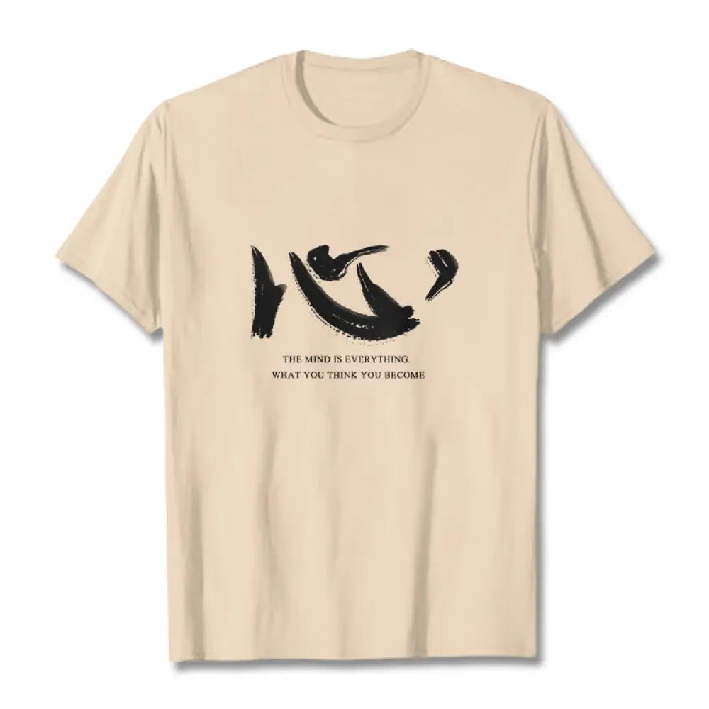 Buddha Stones Xin The Mind Is Everything Tee T-shirt - Bisque / S - T-Shirts