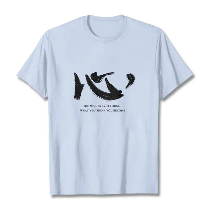 Buddha Stones Xin The Mind Is Everything Tee T-shirt - Light Cyan / S - T-Shirts